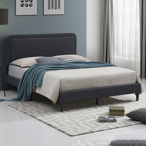 Dark grey deals upholstered bed